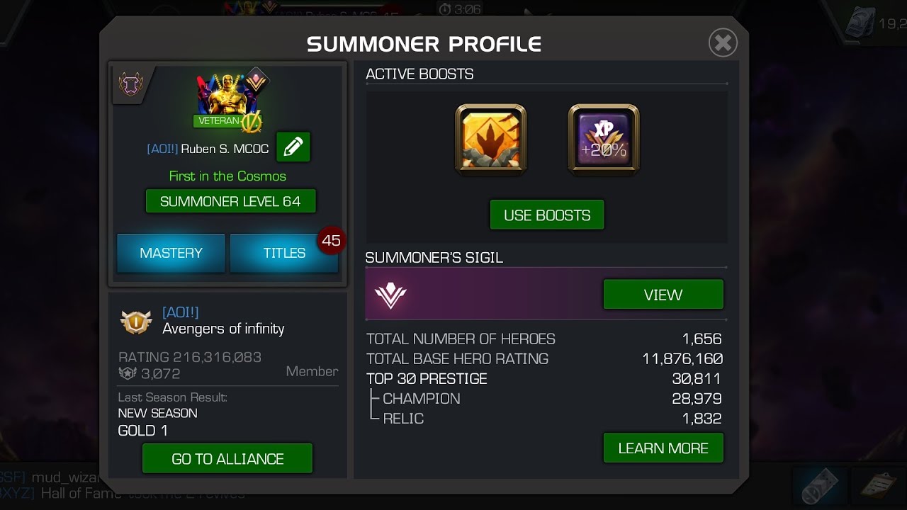 MCOC ACCOUNT TOUR MARCH 2026 #MCOC #TOPOFPORTUGAL