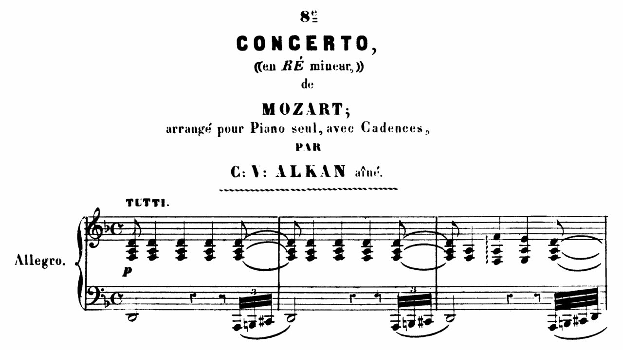 Wolfgang Amadeus Mozart - Piano Concerto No. 20 (Arr. Charles-Valentin Alkan)