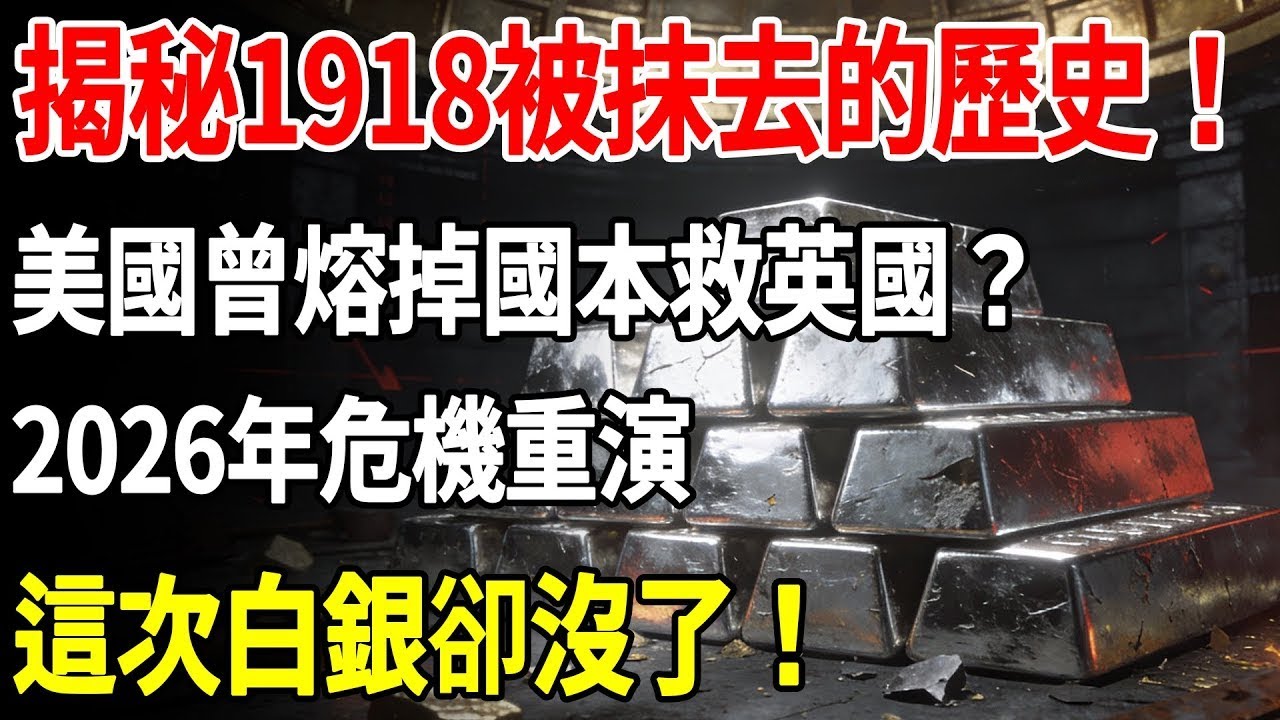 揭秘1918被抹去的歷史！美國曾熔掉國本救英國？ 2026年危機重演，這次金庫卻空了！#白銀#白銀現貨#財經#理財#投資#晚年生活#晚年幸福#退休#退休生活#養老#富人思維#財商#財商思維