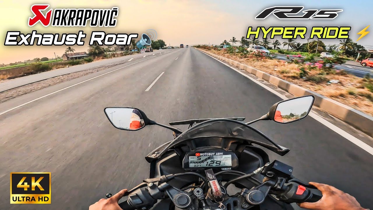 Yamaha R15 V3 Top Speed Test with Akrapovic R9 Exhaust : PURE SOUND & Ride Experience #ride #r15v3