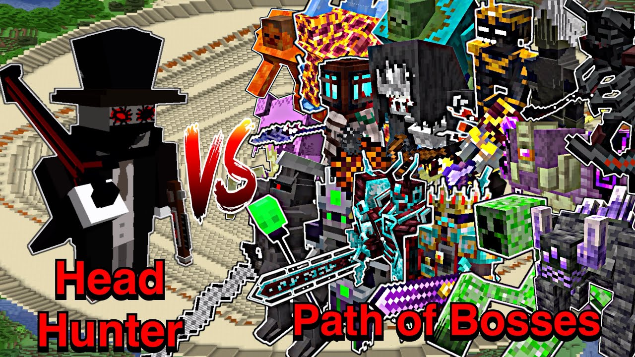 Headhunter VS Path of Bosses | Minecraft |Mobs Battle