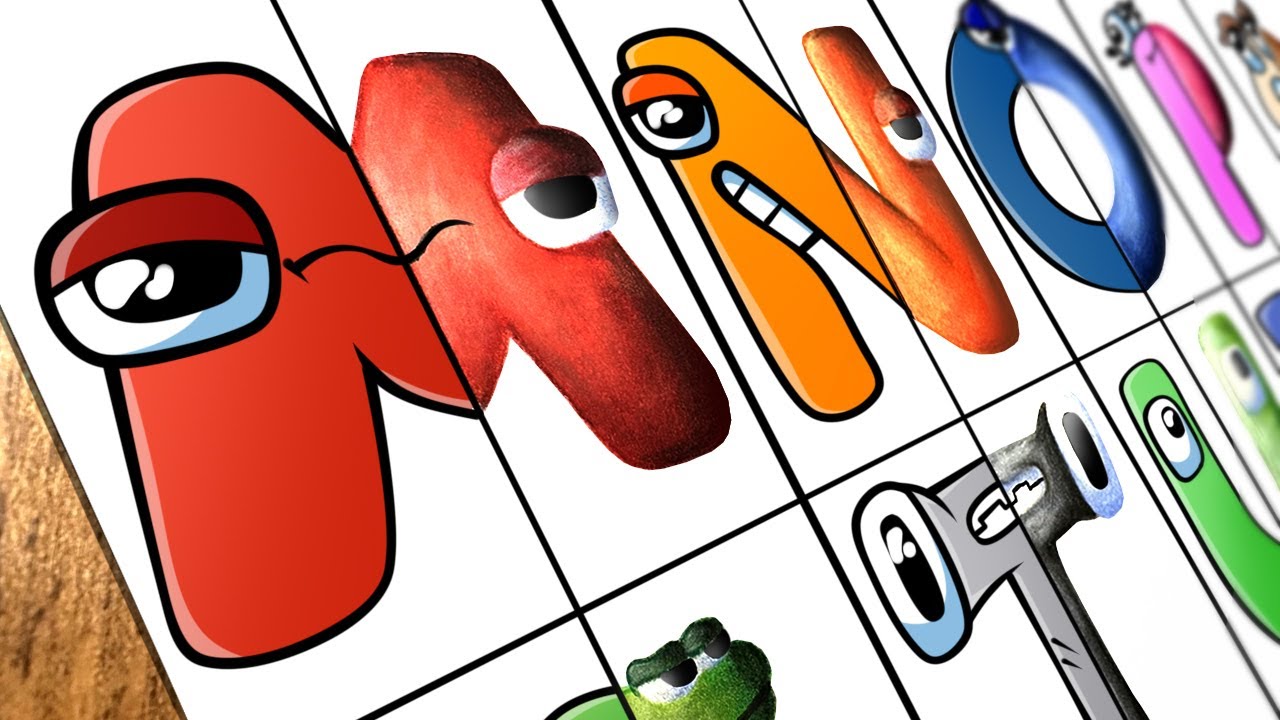 Drawing Alphabet Lore Cartoon VS Realistic (M-X) / How to draw Alphabet Lore MEME