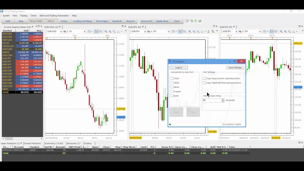 Instructions for FXCM AutoRoll App