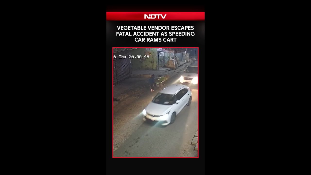 Man's Near-Death Experience As Speeding Car Rams Cart From Behind