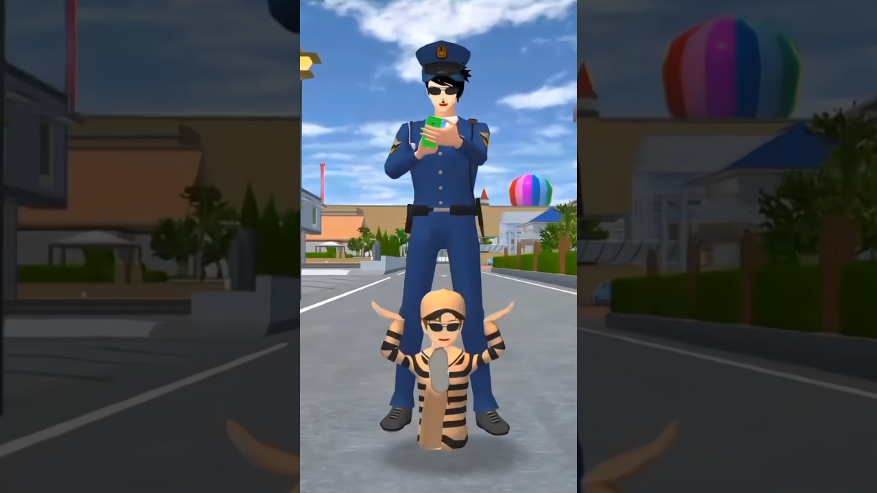 Police vs Alien in Sakura 😂 #shorts #youtubeshorts #sakuraschoolsimulator