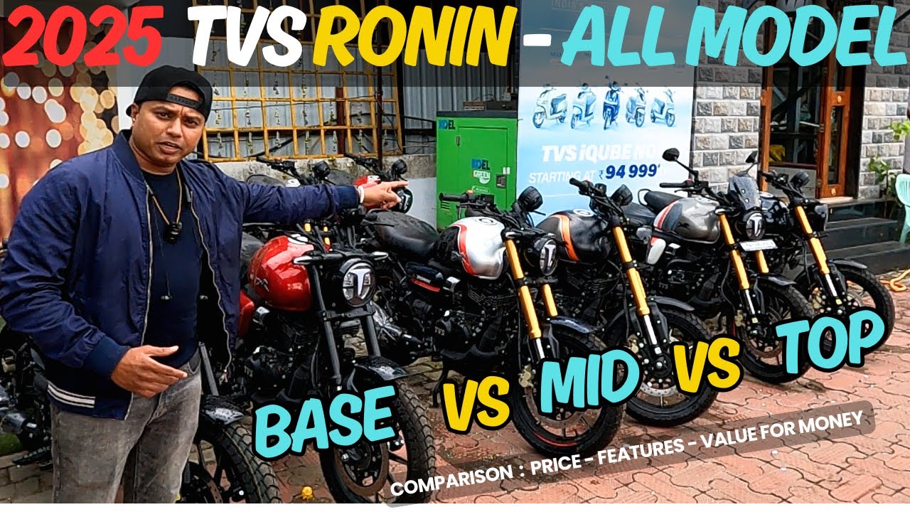 2025 TVS Ronin 🔥BASE vs MID vs TOP  😲 | MUST WATCH | Comparison of all 2025 Ronin Variant |