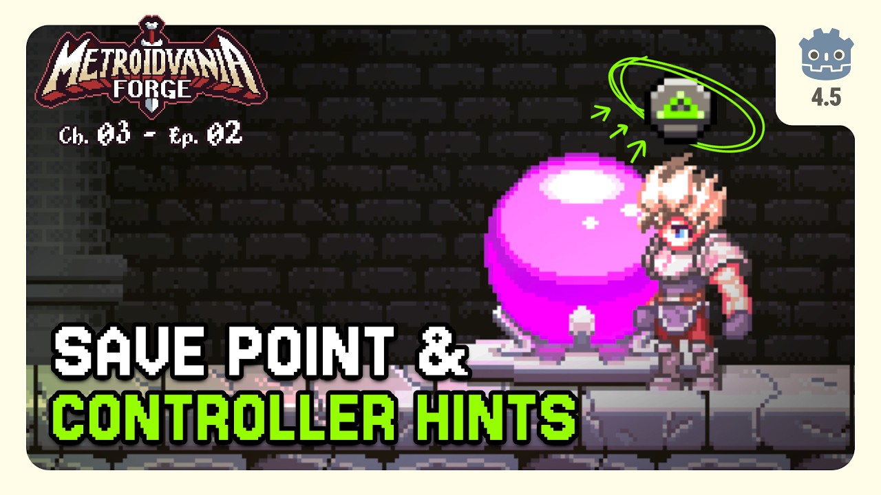 How to Add Save Points and Controller Prompts in Godot 4 – Metroidvania Dev Series | 03.02