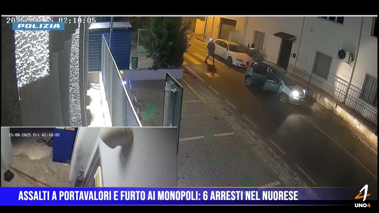 Assalti a portavalori e furto ai Monopoli: 6 arresti nel nuorese