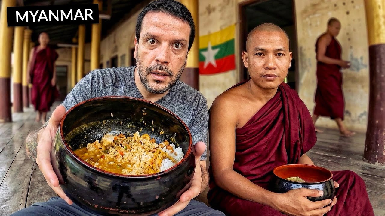 Provei a COMIDA DOS MONGES em Myanmar!! (ninguém mostra) 🇲🇲