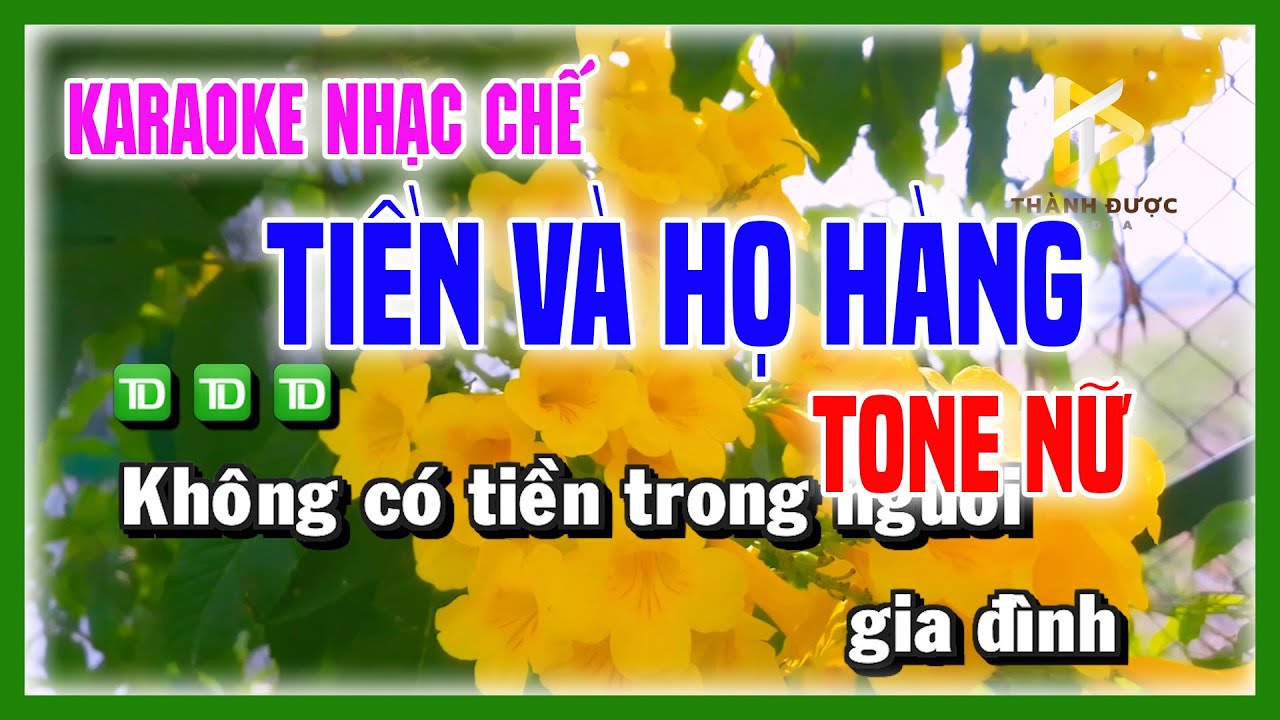 Karaoke TIỀN VÀ HỌ HÀNG - Không Tiền Anh Em Chú Bác Ai Cũng Chê Cười - Nhạc Chế TONE NỮ