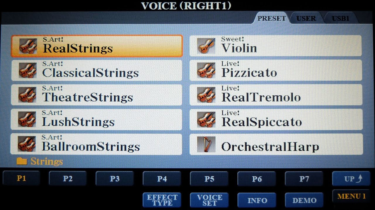 Yamaha PSR-S970 Voice Patch Demos P5: Strings
