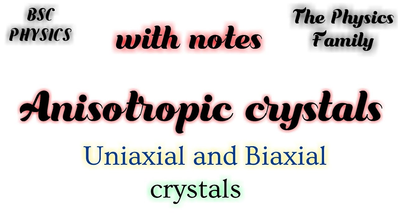 Anisotropic crystals//Uniaxial and Biaxial Crystals.... everything