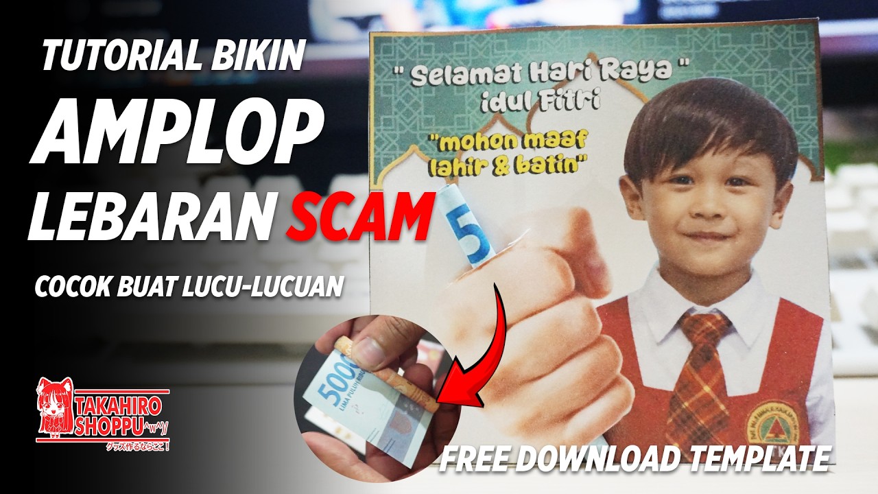 COCOK BUAT ISENGIN KEPONAKAN YANG MINTA THR❗ CARA BIKIN AMPLOP LEBARAN SCAM HAHAHA (FREE TEMPLATE)