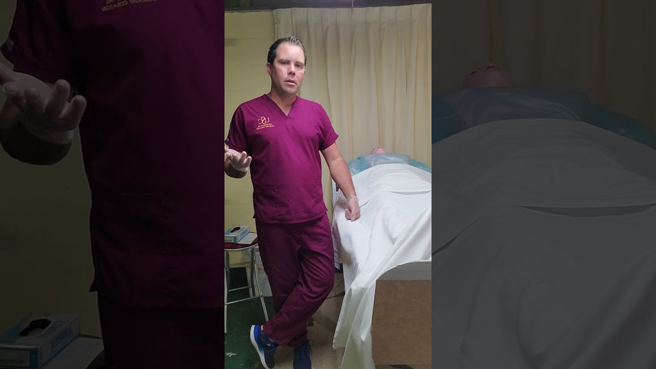 Desplazando al paciente hacia la cabecera de la cama.