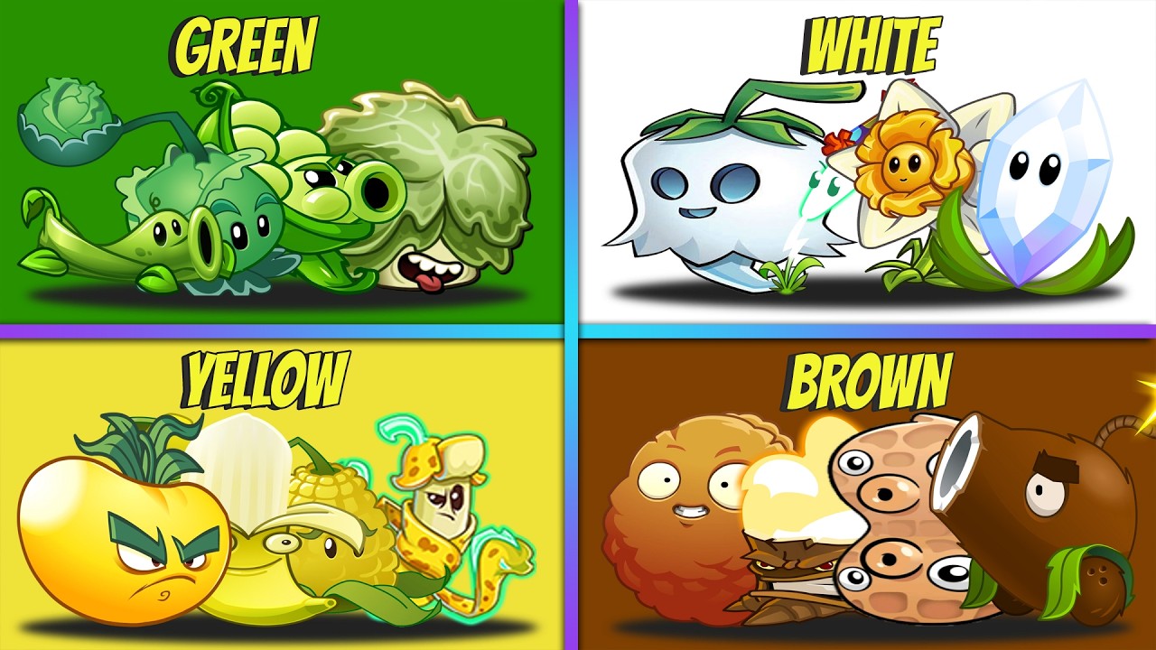 4 Best COLORS Team Random 4 Plants Battlez - Who Will Win? - PvZ 2 Team Plants vs Team Plants