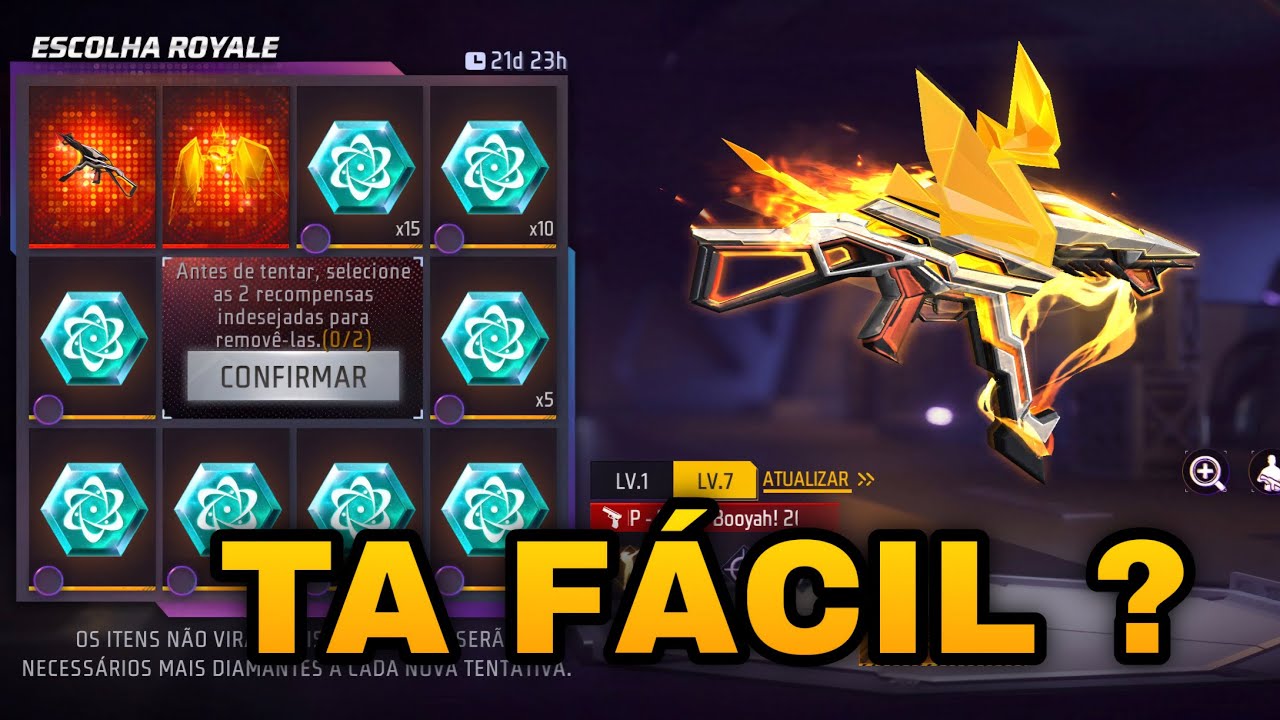 PEGANDO A UMP EVOLUTIVA &ldquo;DIA DO BOOYAH&rdquo; NO FREE FIRE - EVENTO ESCOLHA ROYALE - T&Aacute; FACIL ?