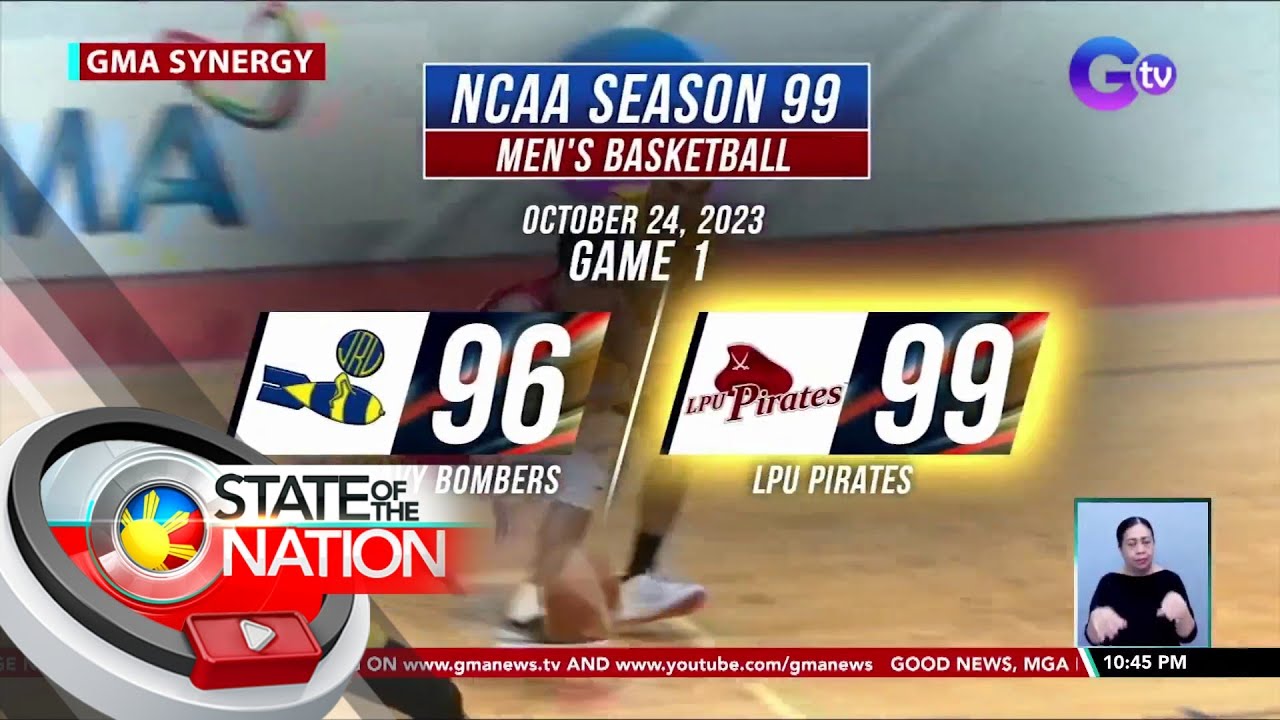 LPU Pirates, tinalo ang JRU Heavy Bombers sa score na 99-96 | SONA