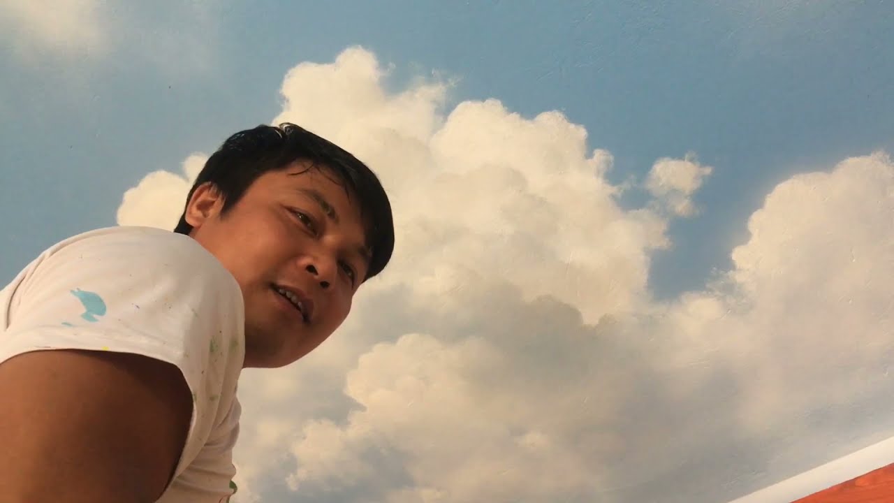 How to draw clouds, depicting bold 3D clouds
