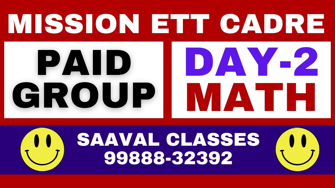 Lec-2 Math Demo ETT Cadre Batch-3 || SAAVAL CLASSES, Abohar| 9569366100