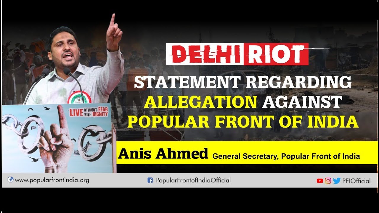 Statement regarding allegation against Popular Front of India