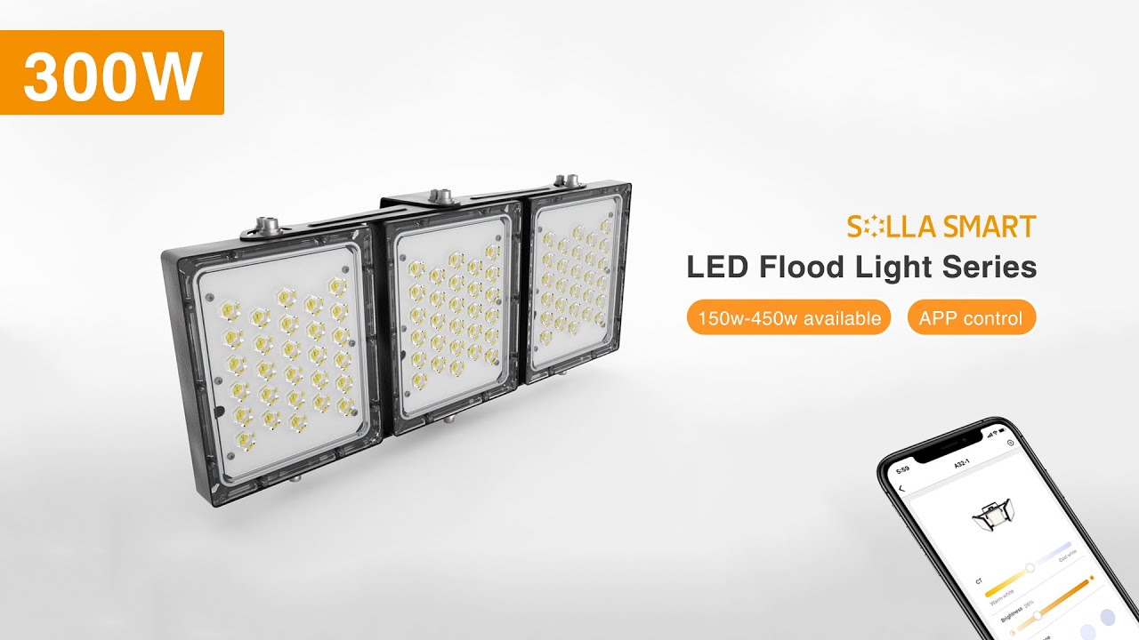 SOLLA Smart 300W LED Flood Light Series, 3 Light Panels