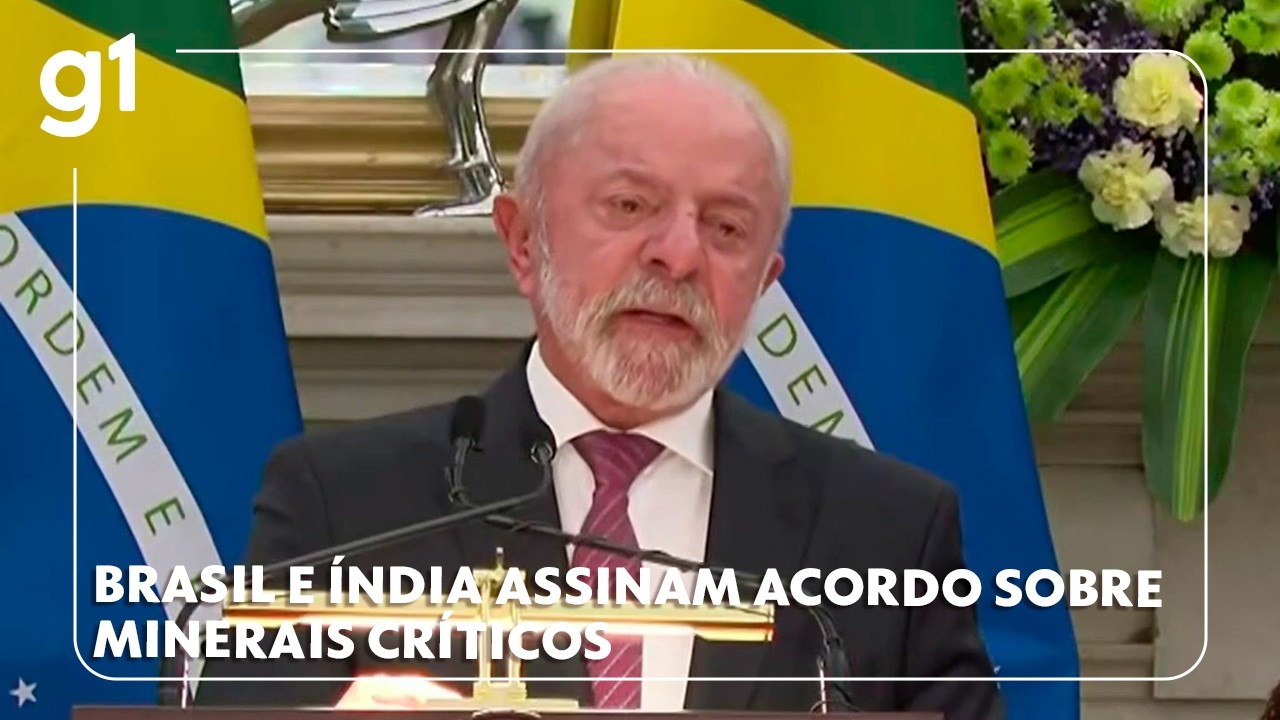Brasil e Índia assinam acordo sobre minerais críticos em reunião entre Lula e Narendra Modi #g1