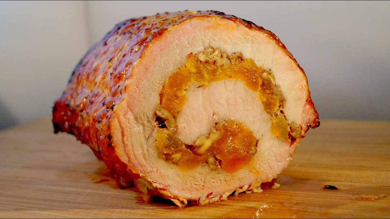 PORK ROAST RECIPE - HOW TO Stuff Roll and Smoke a Pork Loin - Christmas Recipe