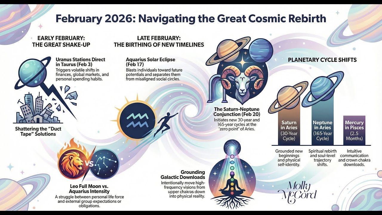 Major Astrology of February 2026 ~ Aries World Point, Aquarius Solar Eclipse, Mercury Retro Pisces