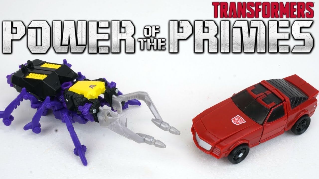 Transformers Power of the Primes Legends class Wave 1 Skrapnel Insecticon vs Autobot Windcharger