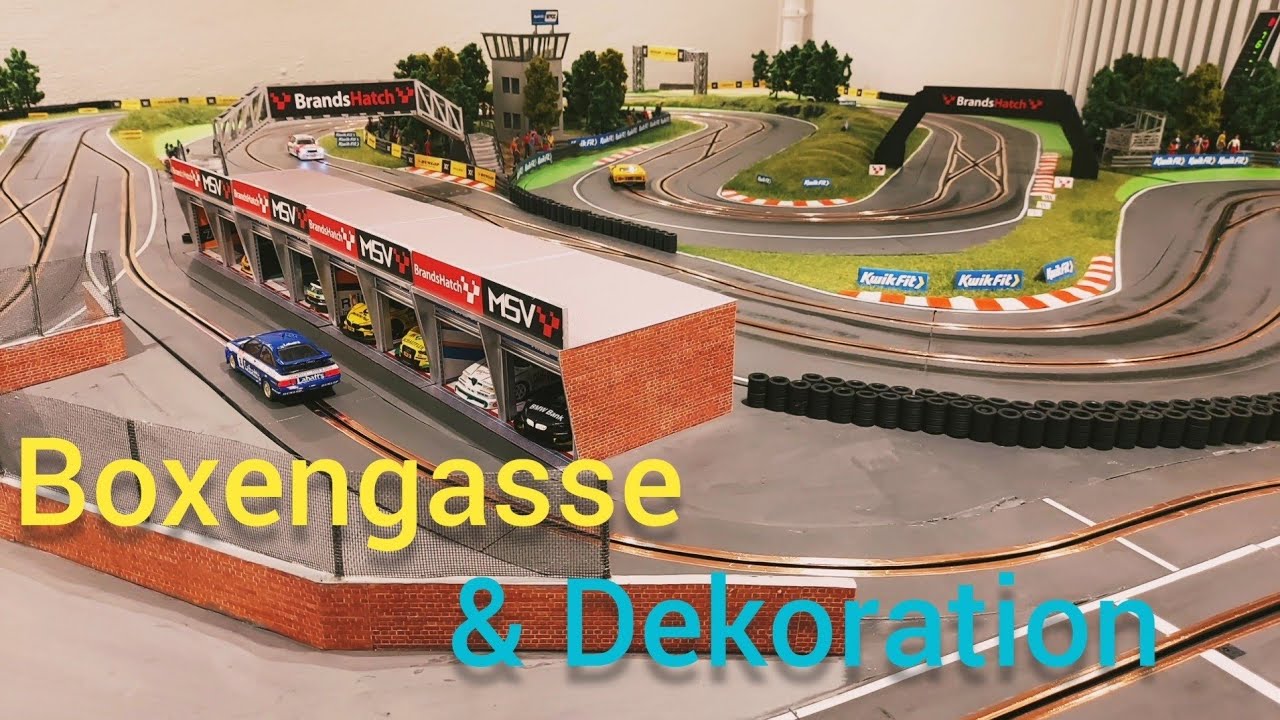 Wir bauen eine Carrera Digital Bahn!  Teil11 - Boxengasse & Dekoration mit Figuren!