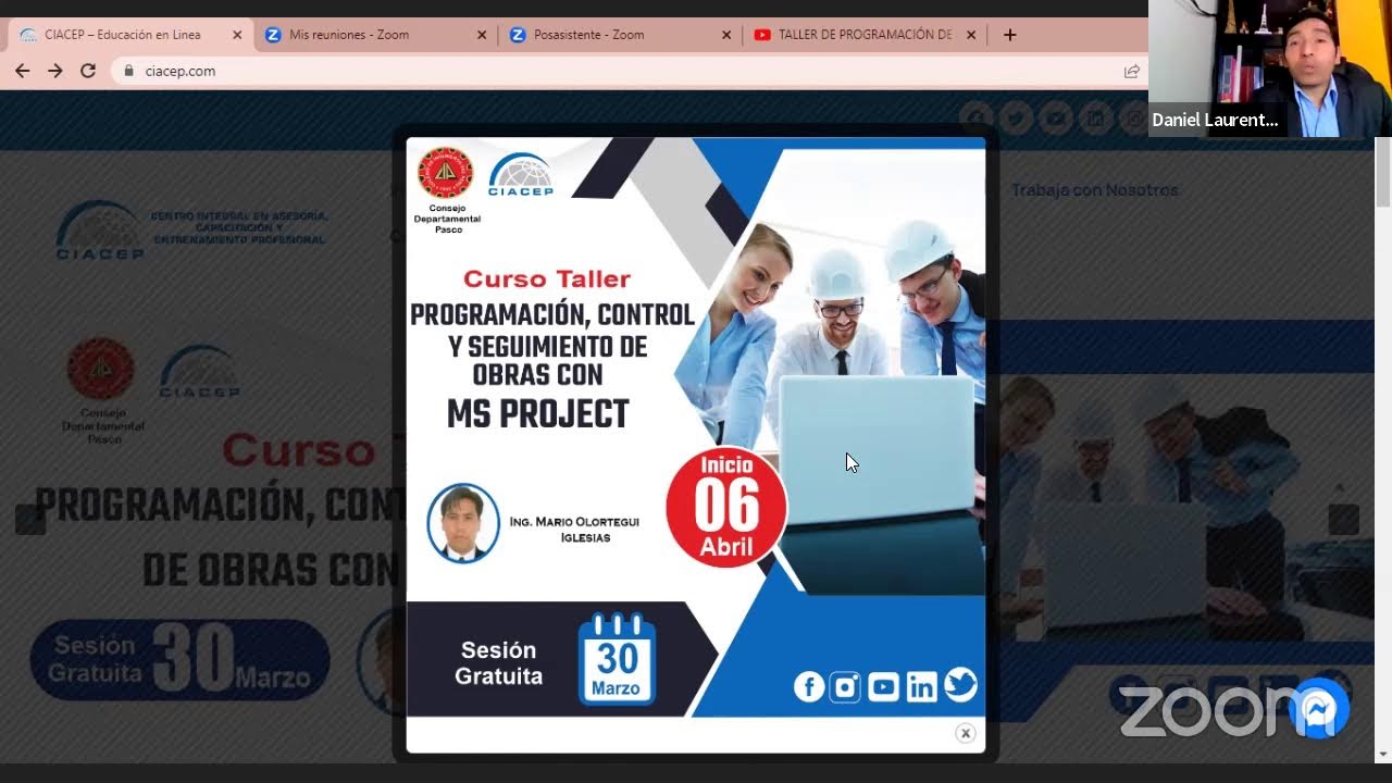 TALLER DE PROGRAMACI&Oacute;N DE OBRAS CON MS PROJECT - SESI&Oacute;N I
