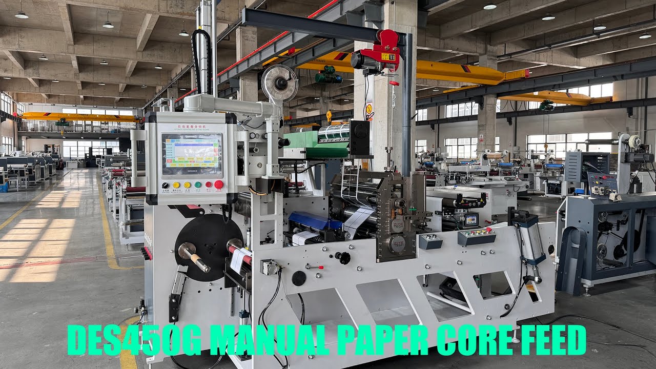 Manual Paper Core Feed: DES450G Blank Label Full Rotary Die Cutting And Slitting Machine | 4K