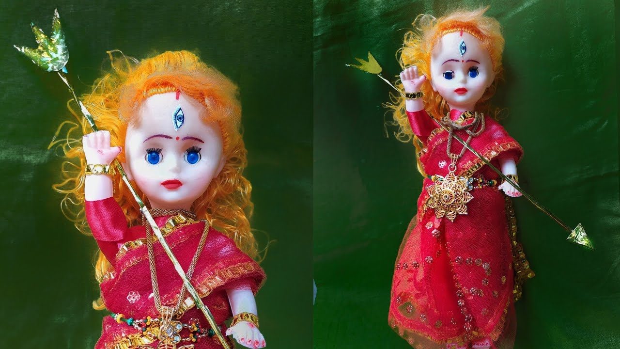 Devi Durga making with doll. Easy and cute Durga 🥰