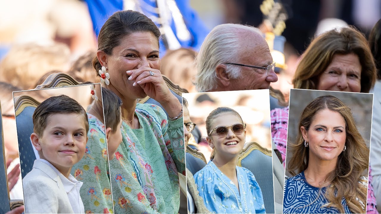 Crown Princess Victoria and Prince Oscar of Sweden at birthday celebration