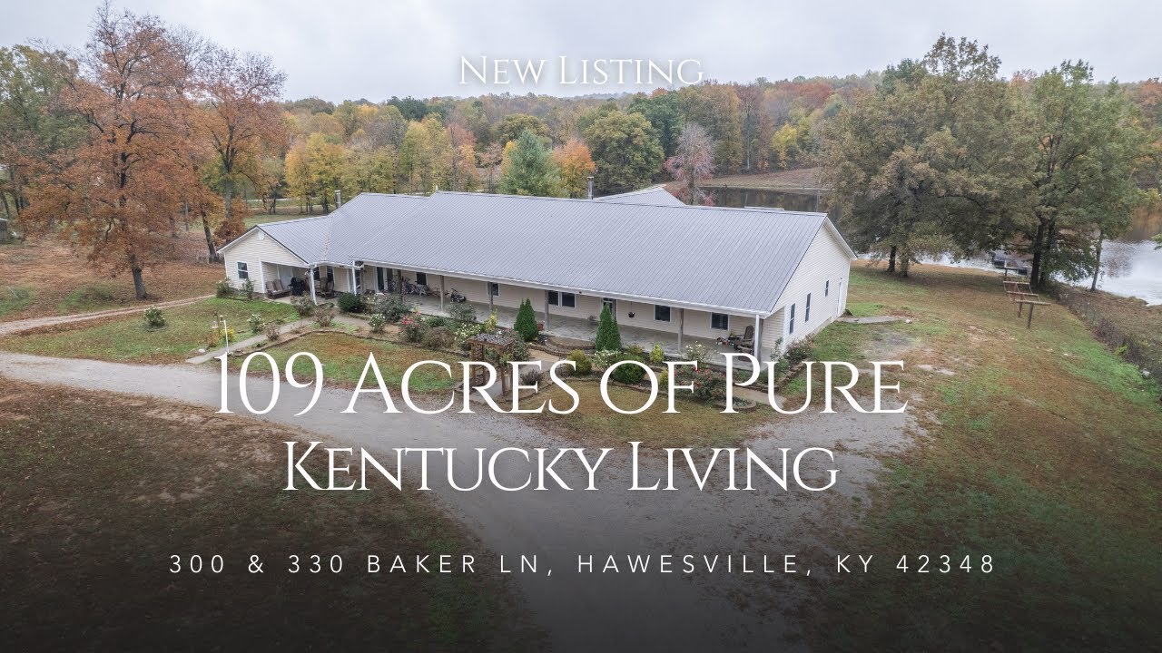 109 Acres with Home, Lake & Barns | Endless Possibilities in 300 & 330 Baker Ln, Hawesville, KY