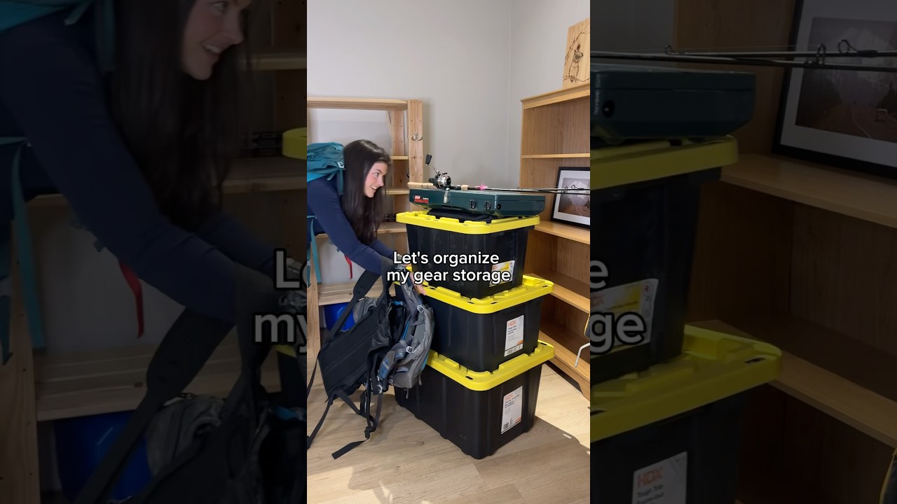 Gear storage organization for camping, hiking and outdoor hobbies