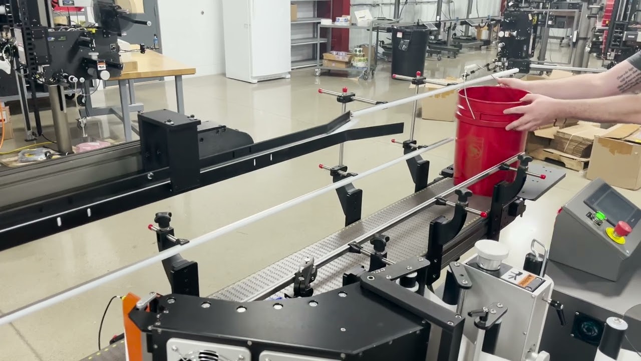 CTM 5 gallon pail labeling system