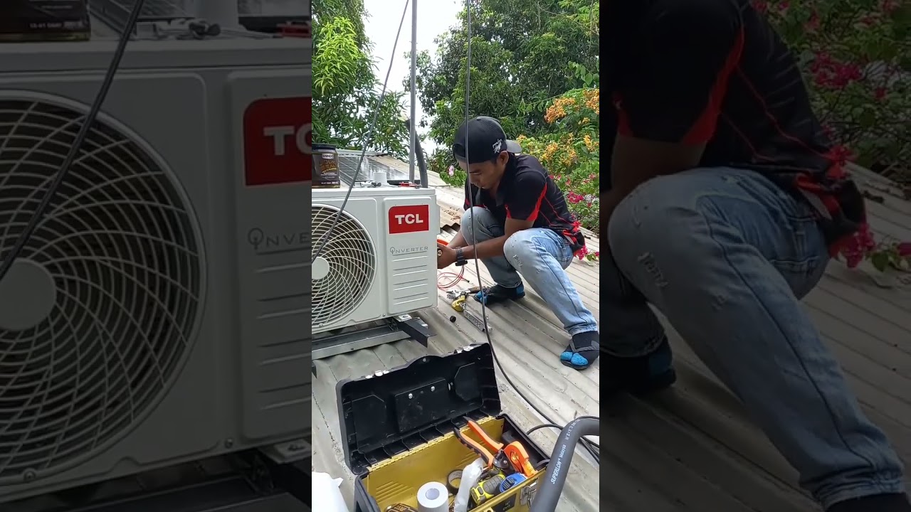 install sa bubong tcl aircon. #shorts #technician