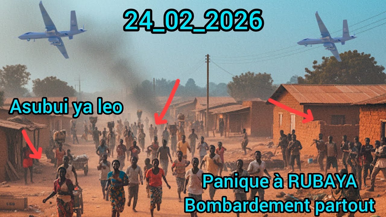24_02 HIZI HAPA HABARI ZA ASUBUI YA LEO PANIQUE À RUBAYA ÇA TIRE PARTOUT DRONE BOMBARDE FORT AFC/M23