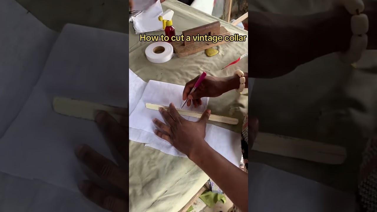 How to cut a vintage colar  #sewingtutorial #tutorial #vintage #collarcutting