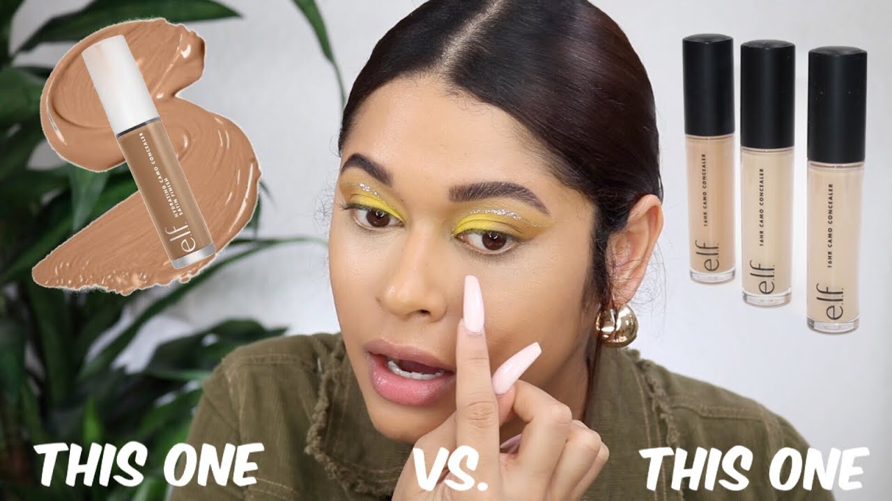 $6 Dollar ELF Cosmetics 16Hr Wear Camo Concealer Vs Hydrating Camo Concealer, Which one is better?