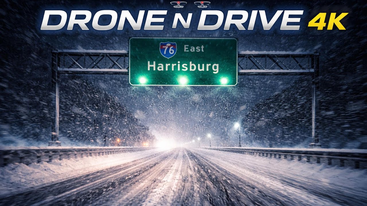Driving Through a Blizzard ❄️ | Snowstorm Night Drive 4K Drive 🇺🇸 #snowstorm  #blizzard  #4kdrive