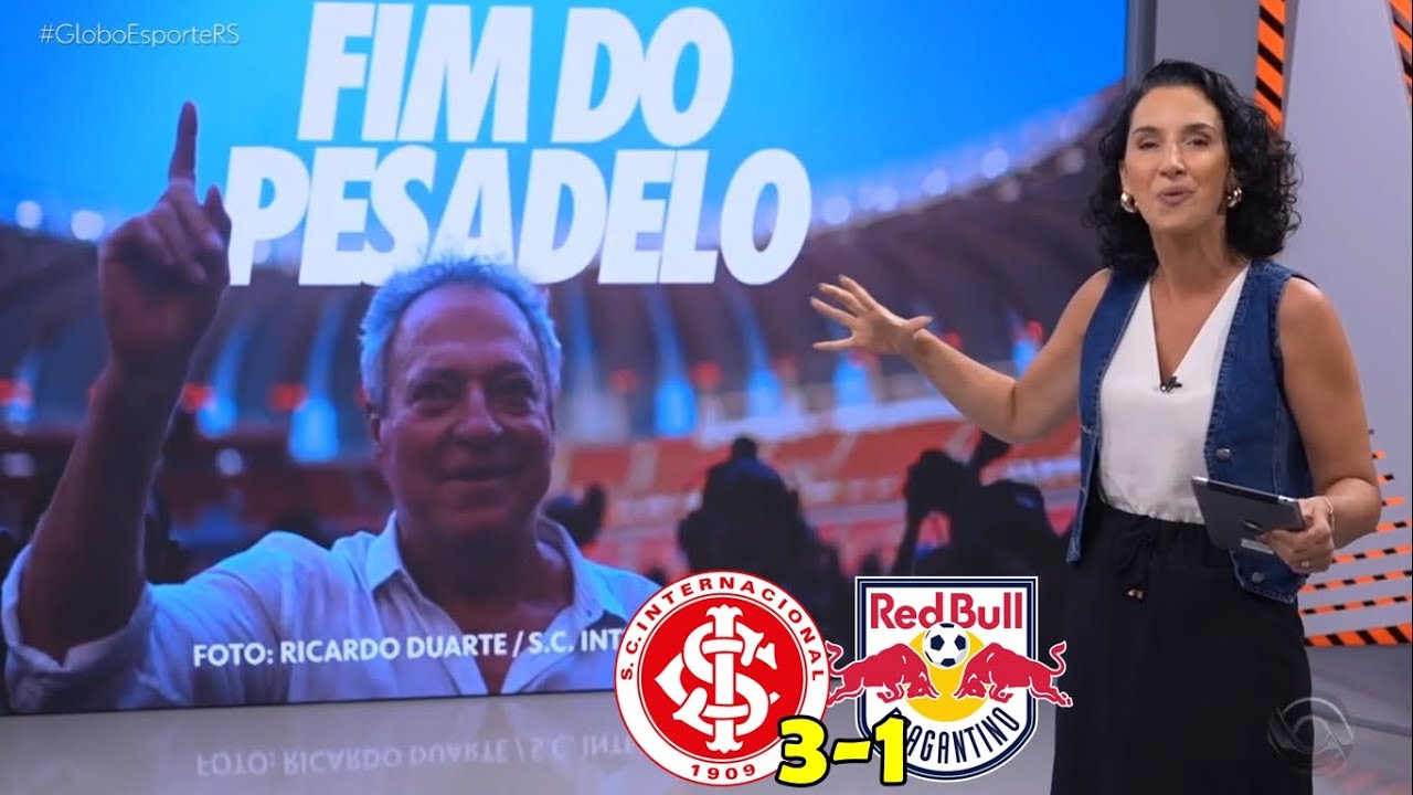 Globo Esporte RS - Inter vence o Bragantino e evita o rebaixamento em jogo dramatico no Beira-Rio