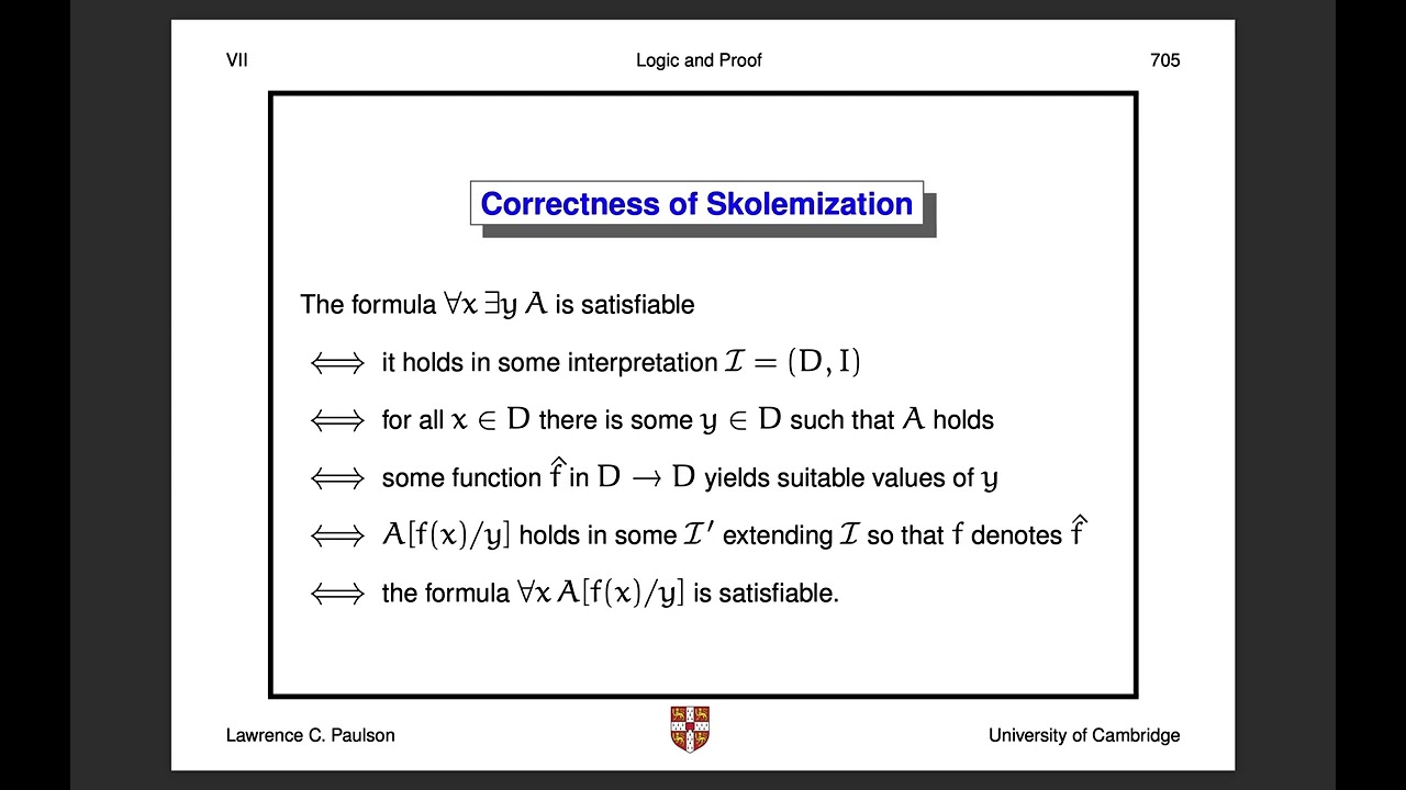 Logic and Proof, Lecture 7: Skolemisation