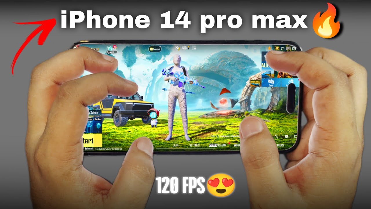 IPHONE 14 PRO MAX HANDCAM IN 2025 🔥/Super Smooth+120 FPS PUBG Gaming Test😍/ NEW IOS 18.5 Livik
