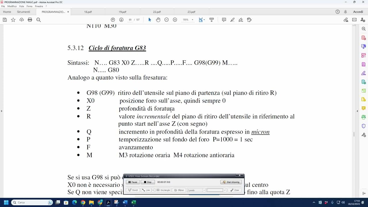 19 lezione CICLI FISSI DI FORATURA FILETTATURA E ALESATURA
