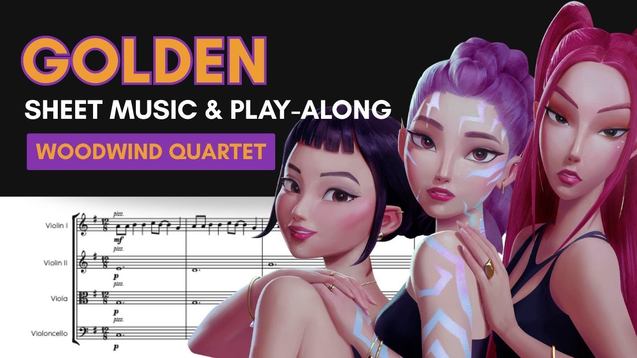 💛 WOODWIND QUARTET ⁞ HUNTRIX - K-Pop Demon Hunters | Score & Individual Play-alongs