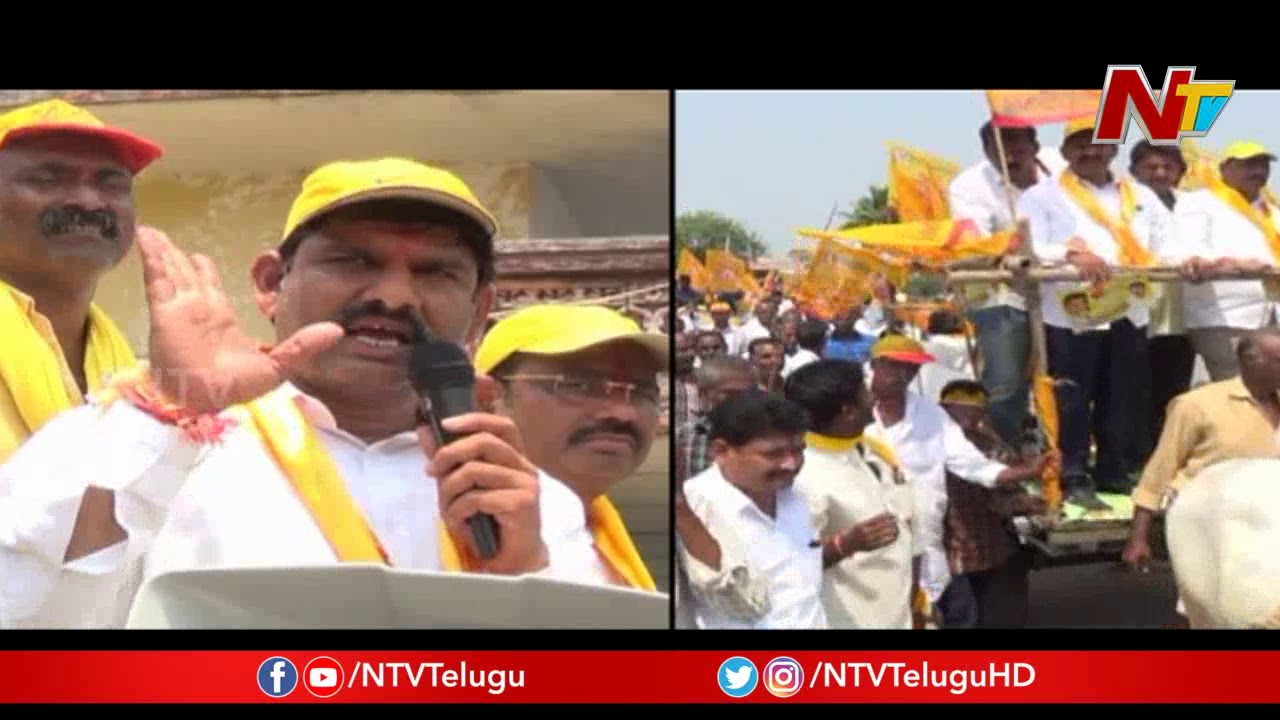 MLA Candidate Yeluri Sambasiva Rao Road Show in Parchur | TDP Election Campaign | NTV