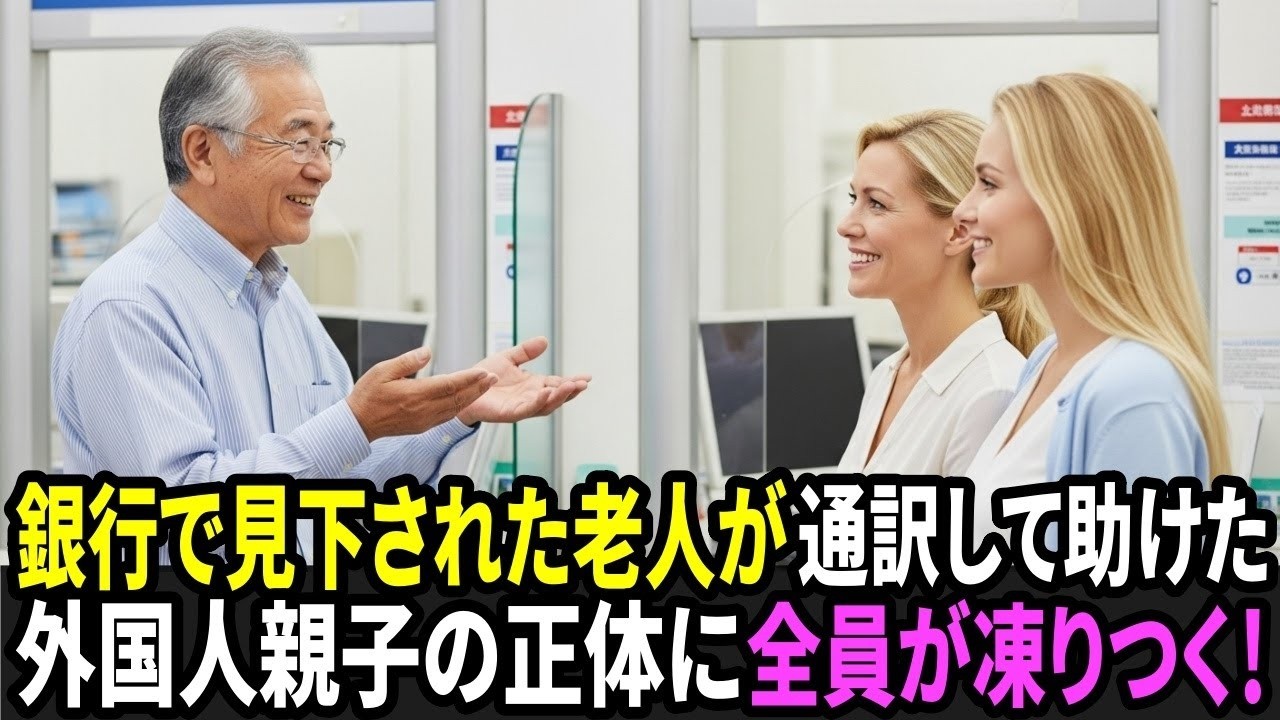 「年金の方はあちらで」銀行でバカにされた質素な老人。だが彼が“通訳”して助けた外国人親子のまさかの正体に、全員が凍りつく