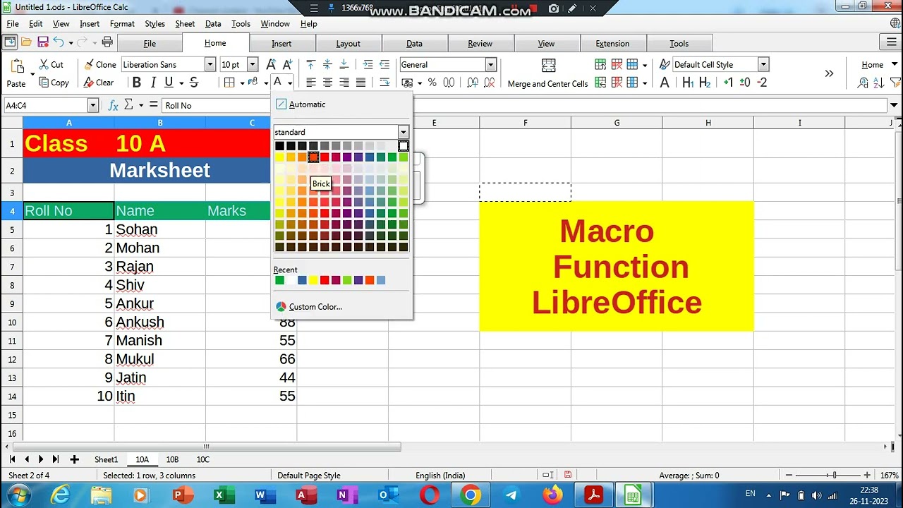 Macro in libreoffice calc | How to use the Macro function in Libreoffice calc in hindi